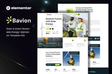 Bavion 1.0 – Solar & Renewable Energy Elementor Template Kit