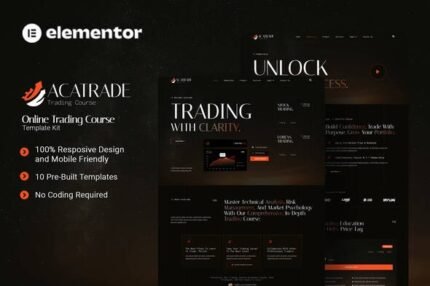 Acatrade 1.0 – Online Trading Course Elementor Template Kit