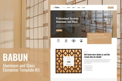 Babun – Aluminum and Glass Installation and Repair Services Elementor Template Kits