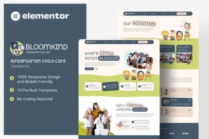 Bloomkind 1.0 – Kindergarten Child Care Elementor Template Kit