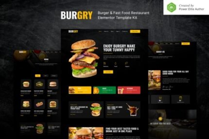 Burgry 1.0 – Burger & Fast Food Restaurant Elementor Template Kit