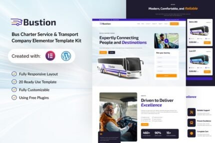 Bustion 1.0 – Bus Charter Service & Transport Company Elementor Template Kit