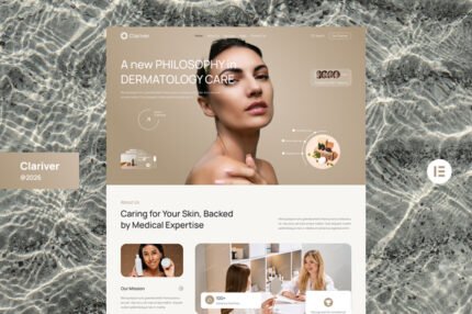 Clariver – Dermatology Skincare Clinic Website Elementor Template Kits