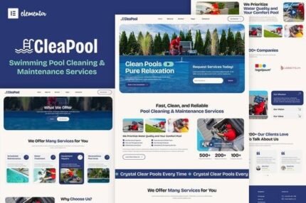 Cleapool 1.0 – Swimming Pool Cleaning and Maintenance Service Elementor Template Kit