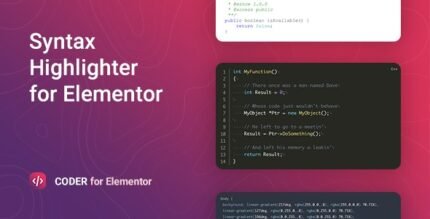 Coder 1.0.16 – Syntax Highlighter for Elementor