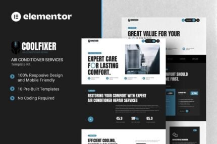 Coolfixer 1.0 – Air Conditioner Services Elementor Template Kit