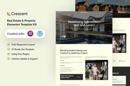 Crescent 1.0 – Real Estate & Property Elementor Template Kit