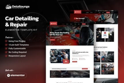 Detailounge – Car Detailing & Repair Service Elementor Template Kit