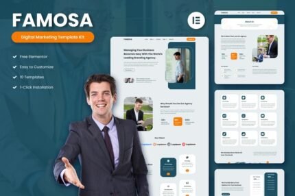 Famosa 1.0 – Digital Marketing Agency Elementor Template Kit