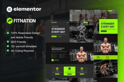FitNation 1.0 – Gym & Fitness Elementor Template Kit