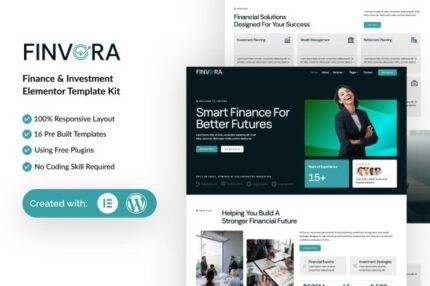 Finvora – Finance & Investment Elementor Template Kit