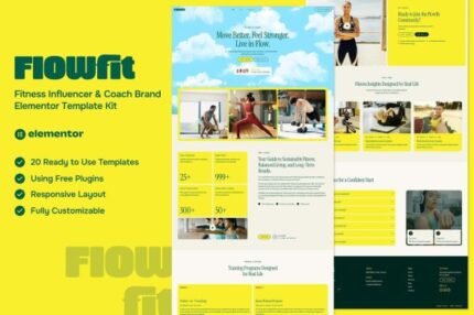 Flowfit – Fitness Influencer & Coach Brand Elementor Template Kit