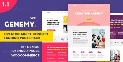 Genemy 1.7.1 – Creative Multi Concept Landing Pages Pack With Page Builder