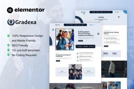 Gradexa 1.0 – University & School Elementor Pro Template Kit