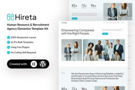 Hireta – Human Resource & Recruitment Agency Elementor Template Kit