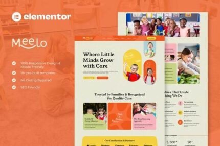 Meelo – Kindergarten & Child Care Elementor Pro Template Kit