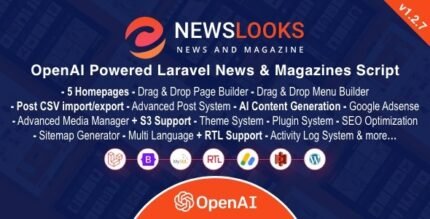 NewsLooks 2.2.0 – OpenAI Powered Laravel News & Magazines Script