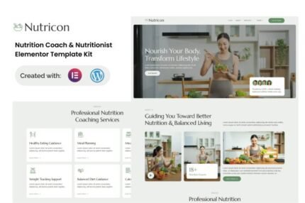 Nutricon – Nutrition Coach & Nutritionist Elementor Template Kit