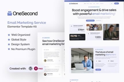 OneSecond 1.0 – Email Marketing Service Elementor Template Kit