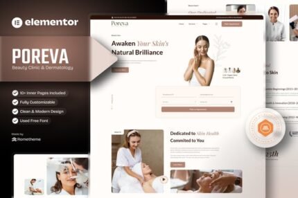Poreva 2.1.0 – Beauty Clinic & Dermatology Elementor Template Kit