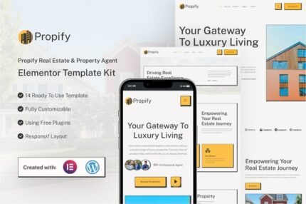 Propify 1.0 – Real Estate & Property Agent Elementor Template Kit