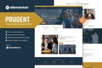 Prudent 2.1.0 – Notary Public & Legal Services Elementor Template Kit