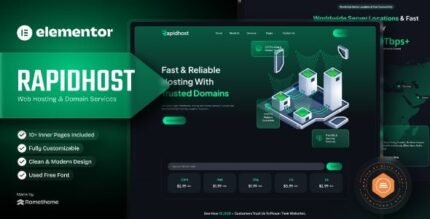 Rapidhost – Web Hosting & Domain Services Elementor Template Kit
