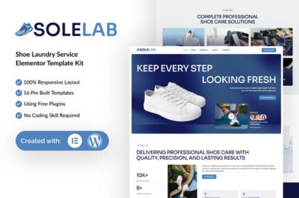 Solelab – Shoe Laundry Service Elementor Template Kit