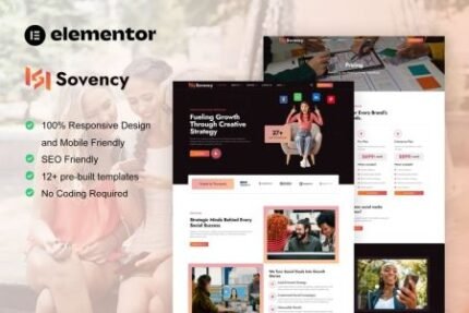 Sovency 1.0 – Social Media Marketing Agency Elementor Pro Template Kit