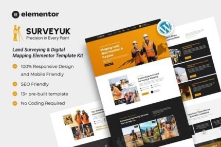 Surveyuk 1.0 – Land Surveying & Digital Mapping Elementor Template Kit