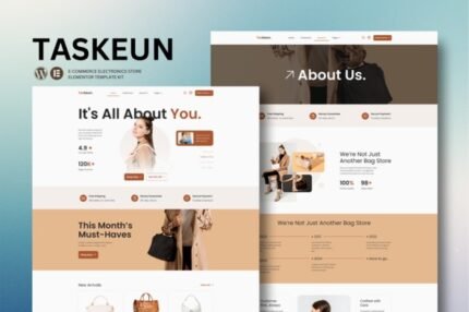 Taskeun 1.0 – E-Commerce Bag Store Elementor Template Kit