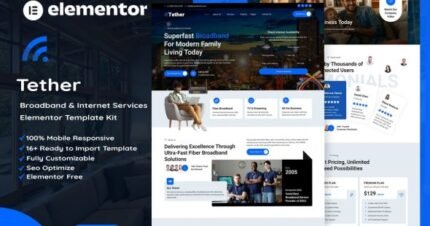 Tether – Broadband & Internet Services Elementor Template Kit