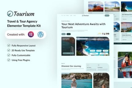 Tourium 1.0 – Travel & Tour Agency Elementor Template Kit