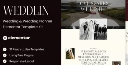 Weddlin 1.0 – Wedding & Wedding Planner Elementor Template Kit