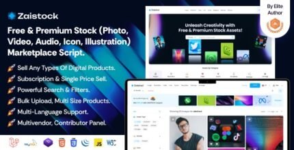 Zaistock 2.2 – Free & Premium Stock Photo, Video, Audio, Icon Illustration Script